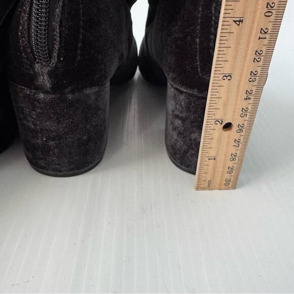 MNG by Mango black velvet over the knee heeled boots size 7.5 / 38 - Picture 11 of 13